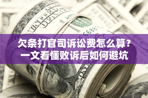 济南欠条打官司诉讼费怎么算？一文看懂败诉后如何避坑